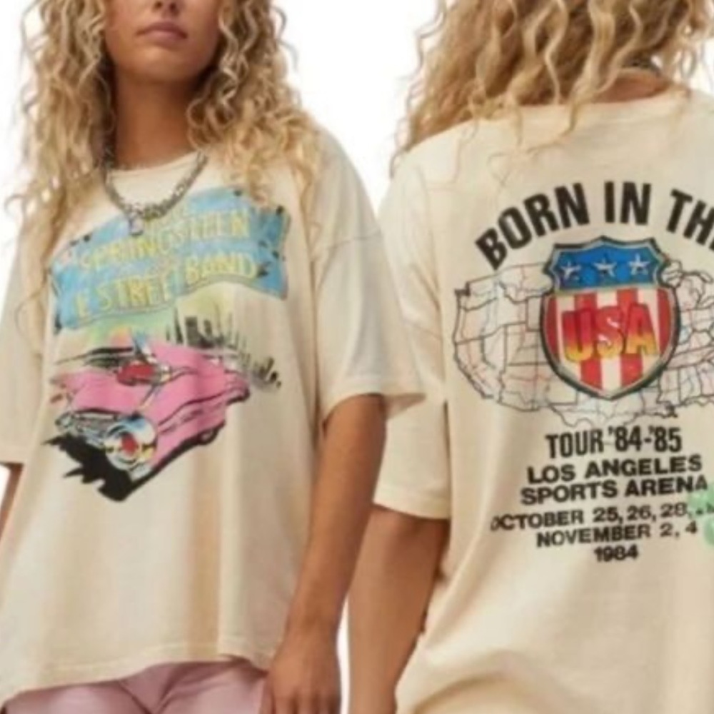 Daydreamer Bruce Springsteen Pink Cadillac Born In The USA Tour T-shirt